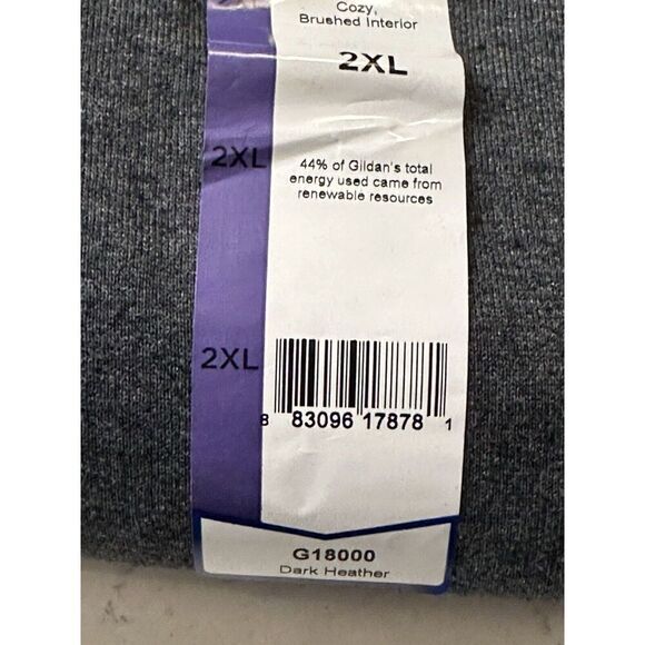 NEW Gildan Heavy Blend Grey Sweatshirt Crewneck Men Size XXL G 18000 Fast Ship - Picture 7 of 9